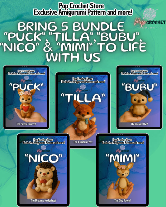 🌈 5in1 MEGA "LITTLE FOREST"  Bundle "Puck", "Tilla", "Bubu", "Nico" & "Mimi"🌈 -25% OFF!