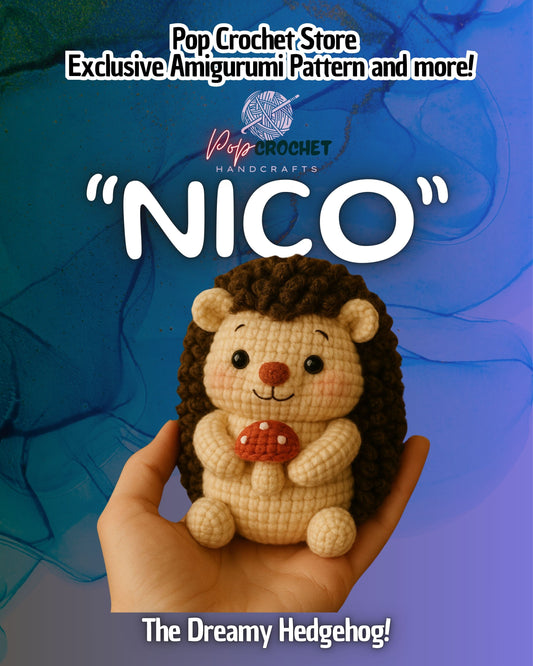 Nico, the Dreamy Hedgehog” 🦔🌙  Digital Download