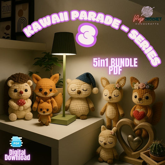 🌙 Kawaii Parade – Series 3 (5 - in - 1 PDF Bundle) - 33% OFF! - Pop Crochet Store – Exclusive Amigurumi Pattern and more!