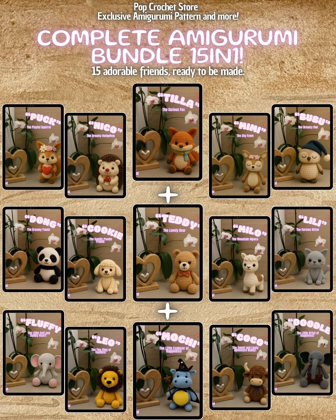 🎉 Kawaii Parade – The Complete 15 in 1 PDF Pattern Bundle 60% OFF - Pop Crochet Store – Exclusive Amigurumi Pattern and more!