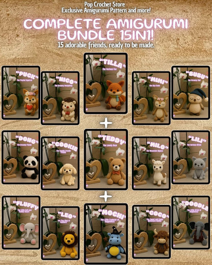 🎉 Kawaii Parade – The Complete 15 in 1 PDF Pattern Bundle 60% OFF - Pop Crochet Store – Exclusive Amigurumi Pattern and more!