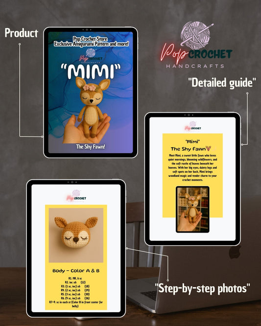 Mimi the Shy Fawn 🦌 Digital Download - Pop Crochet Store – Exclusive Amigurumi Pattern and more!